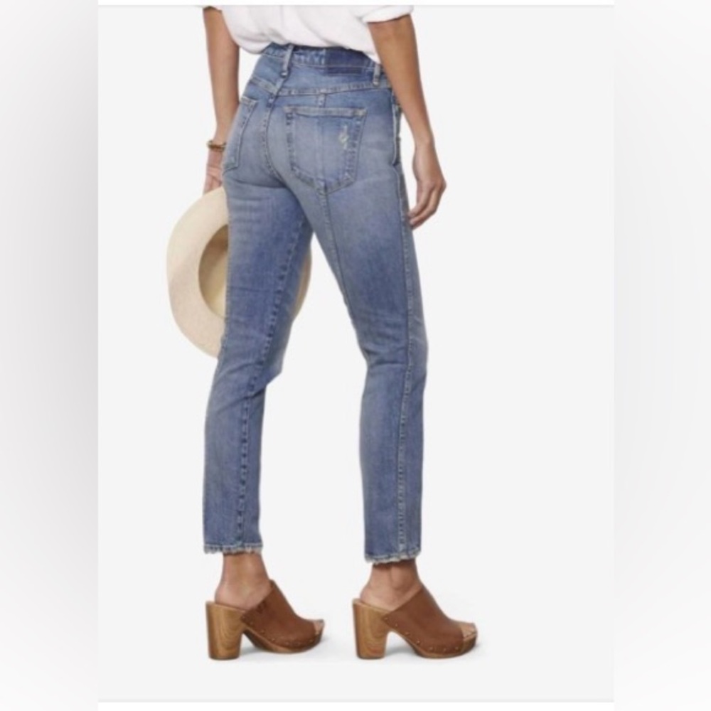 AMO | Seamed Chelsea Long Jeans | Deeply Wash | High Rise Slim | Size 26
